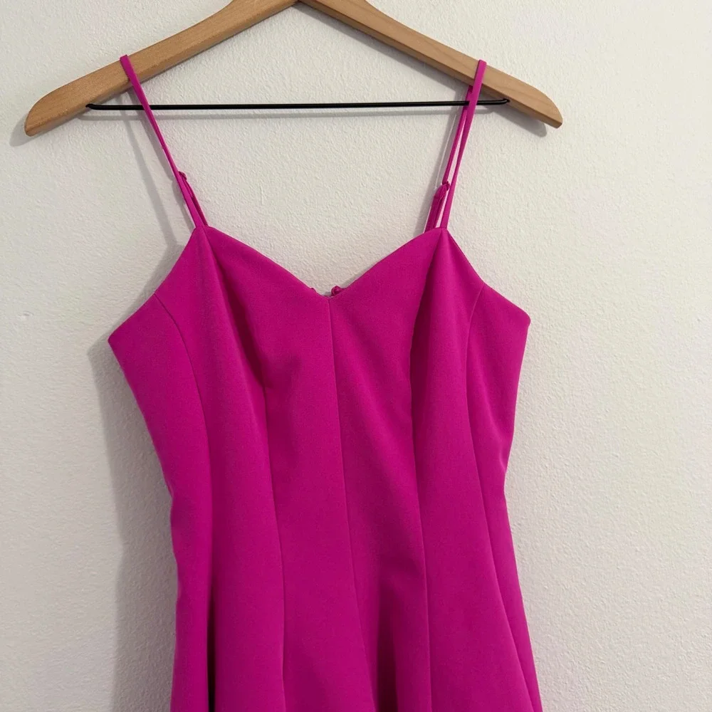 BEBE - Pink Fit & Flare Sundress - Picture 3 of 9